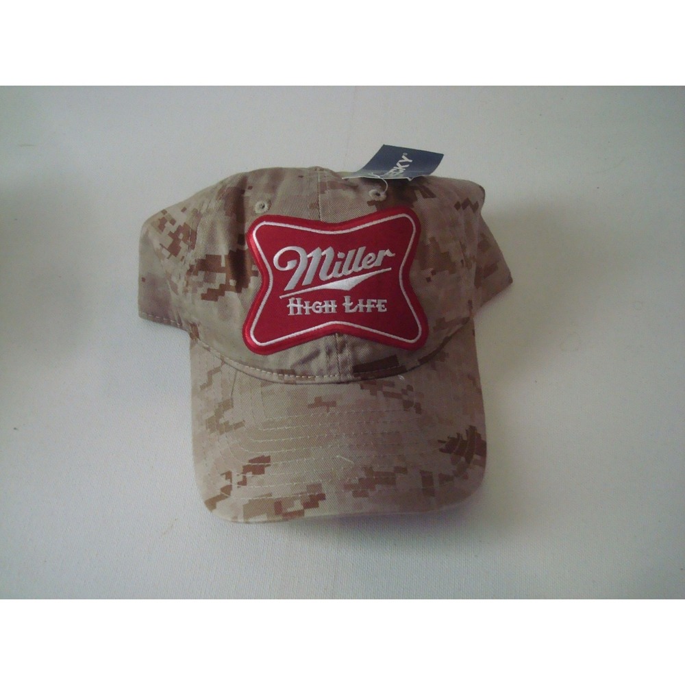 MILLER BEER CAMO HIGH LIFE 90S Y2K 00S HAT CAP VINTAGE DEADSTOCK U1